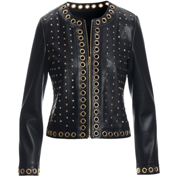 NEW Boston Proper Faux Leather Grommet and Stud Jacket Runs Large Sz S, M NWT - Picture 7 of 9